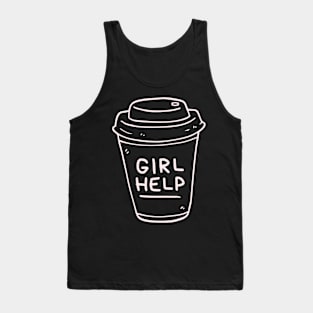 girl help coffee dark Tank Top